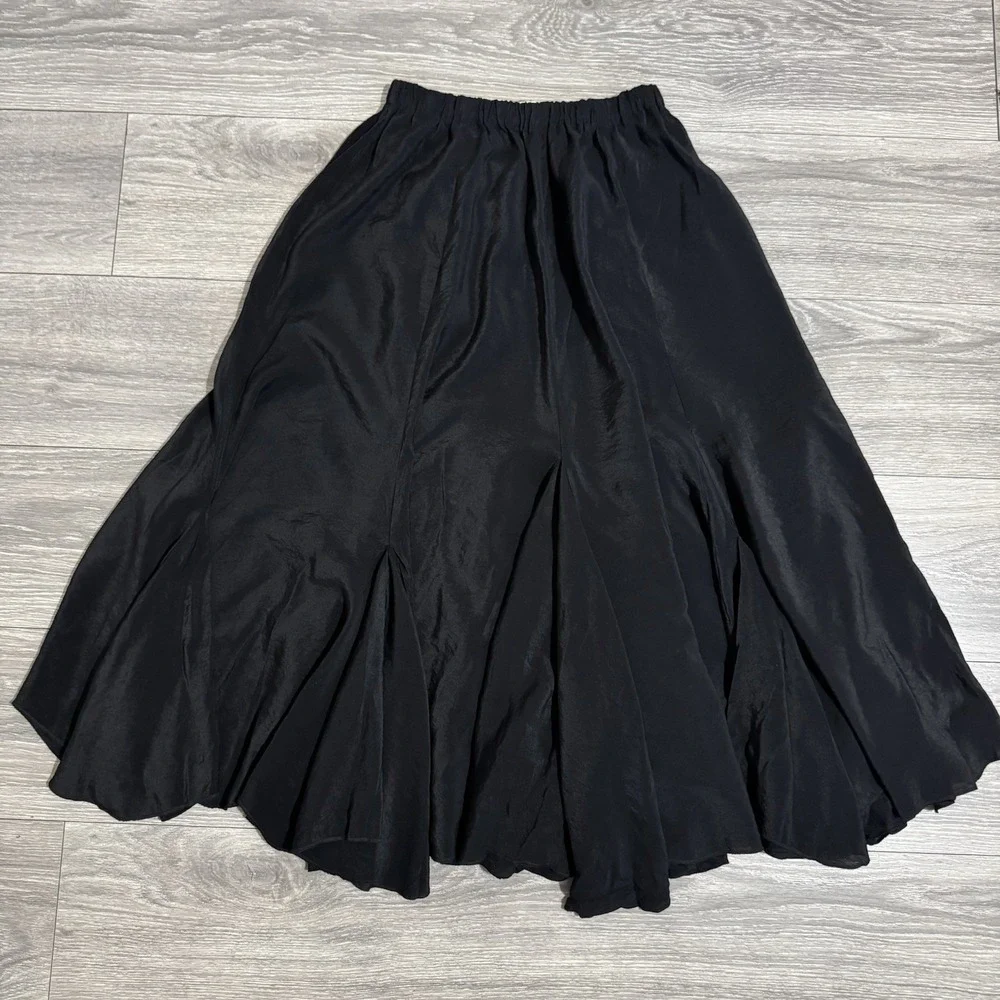 Denim & Supply Ralph Lauren‎ Black Rare Bohemian Maxi Retro Ruffled Skirt Sz S
